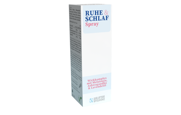 Sie sehen eine Packung Ruhe & Schlaf Spray, 30 ml, Produktbild: 01 Ruhe & Schlaf Spray, 30 ml, A-Nr.: 8025301 - 01